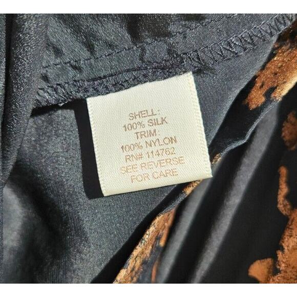 Petticoat Alley Women Dress Medium Black Mesh Silk Gold Metallic Sleeveless Mini - Picture 7 of 11